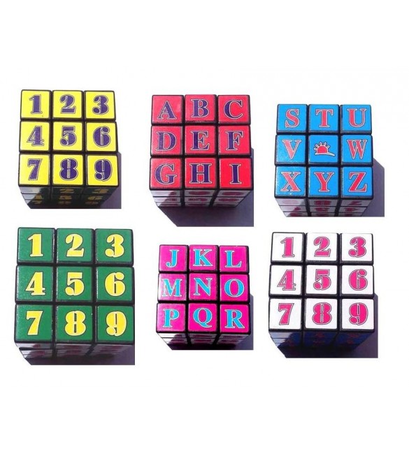 Cubo Mágico Letras e Números Pequeno 5,3 cm - 01 unidade